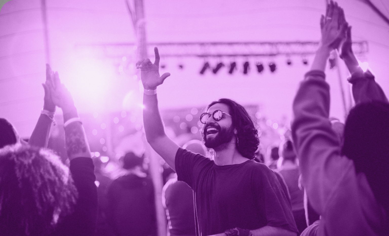 People dancing at a music festival